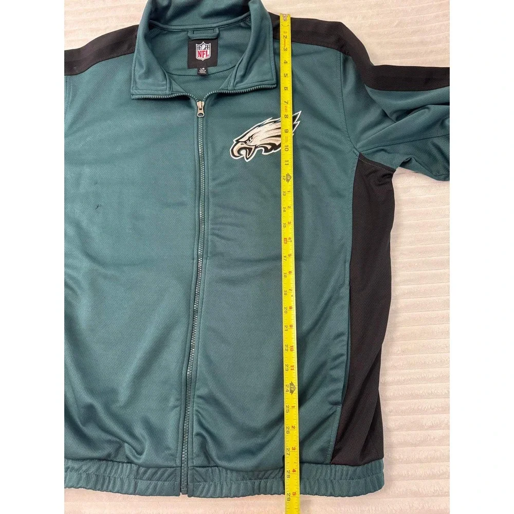NFL Philadelphia Eagles Mens Track Jacket Green Black Full Zip Large L Fan Gear